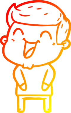 Bir insan tarafından çizilmiş gülen çizgi film karakterinin sıcak çizgi çizimi