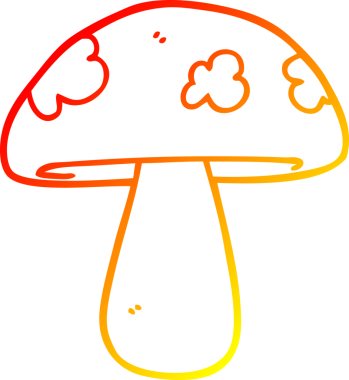 Bir insan tarafından çizilmiş bir mantarın sıcak gradyan çizimi