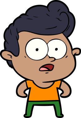 Bir insan tarafından çizilmiş çizgi film bakışlı adam.