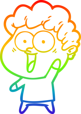 Bir insan tarafından çizilmiş mutlu bir adamın çizgi çizimi.