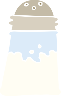 Bir insan tarafından çizilmiş düz renk karikatür tuz karıştırıcı