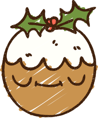 Bir insan tarafından çizilmiş Noel Pudingi Tebeşiri