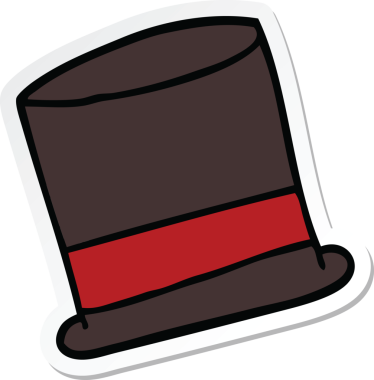 Bir insan tarafından çizilmiş bir çizgi film şapkasının çıkartması.