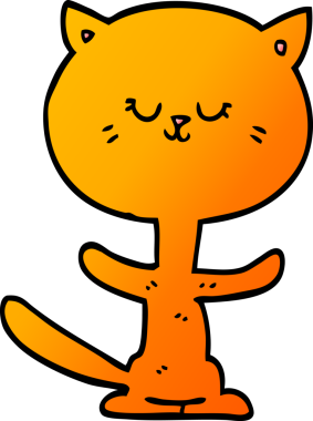 Bir insan tarafından çizilmiş karikatür dans eden kedi.