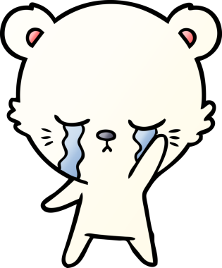 Ağlayan kutup ayısı bir insan tarafından çizilmiş.