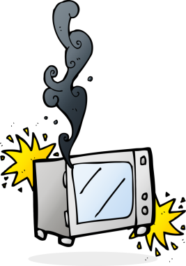 Bir insan tarafından çizilmiş mikro dalga fırın.