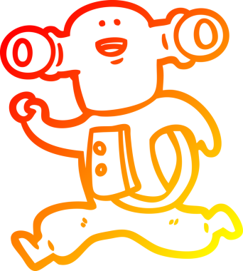 Bir insan tarafından çizilmiş dost canlısı çizgi film uzaylısının çizimi.