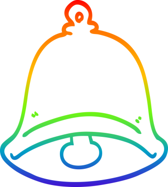 gökkuşağı gradyan çizgi çizimi bir insan tarafından çizilmiş bir karikatür zil