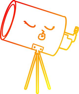 Bir insan tarafından çizilmiş bir çizgi teleskopun sıcak gradyan çizimi