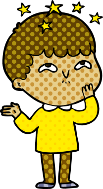 çizgi film bir insan tarafından çizilmiş hayret verici çocuk.