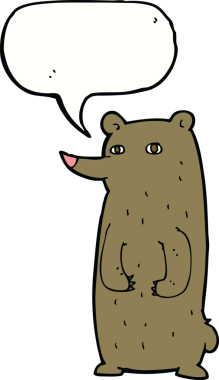 Bir insan tarafından çizilmiş komik bir çizgi film ayısı.