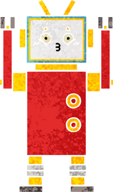 Bir insan tarafından çizilmiş bir robotun retro çizim tarzı karikatürü