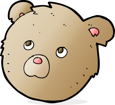 Bir insan tarafından çizilmiş oyuncak ayı yüzü.