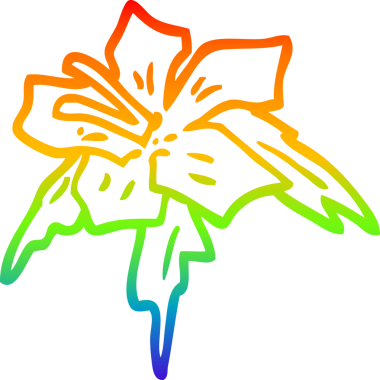 gökkuşağı gradyan çizgi çizimi bir insan tarafından çizilmiş egzotik bir çiçek