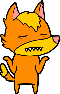 Bir insan tarafından çizilmiş tilki çizgi film karakteri