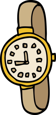 Bir insan tarafından çizilmiş karalama kol saati.