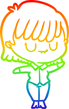 gökkuşağı gradyan çizimi bir insan tarafından çizilmiş bir karikatür kadın