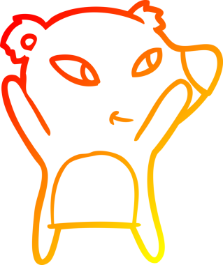 Bir insan tarafından çizilmiş sevimli bir ayının sıcak çizgi çizgisi.