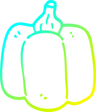 Bir insan tarafından çizilmiş organik biberin soğuk gradyan çizimi.