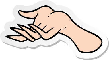 Bir insan tarafından çizilmiş bir karikatür elin çıkartması.