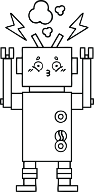 Bir insan tarafından çizilmiş robot çizimi