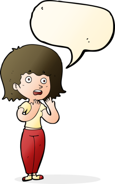 Bir insan tarafından çizilmiş konuşma balonuyla şok olmuş bir karikatür.