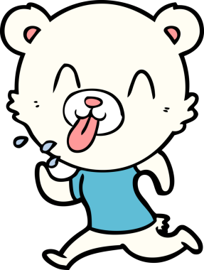 kaba karikatür kutup ayısının insan tarafından çizilmiş dili.