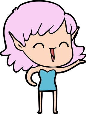 Bir insan tarafından çizilmiş bir elf kızı.