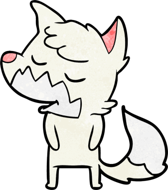 Bir insan tarafından çizilmiş dost canlısı çizgi film tilkisi