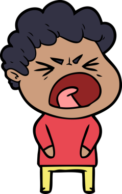 Bir insan tarafından çizilmiş öfkeli bir adam.