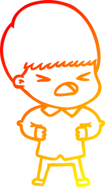 İnsan tarafından çizilmiş bir çizgi filmin sıcak gradyan çizimi.