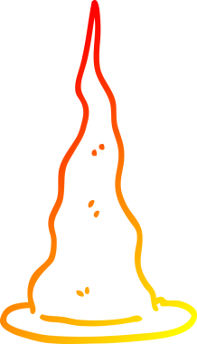 Bir insan tarafından çizilmiş bir cadı şapkasının sıcak çizgi çizimi.