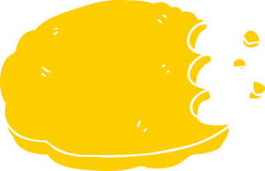 Bir insan tarafından çizilmiş düz renkli çizgi film kurabiyesi