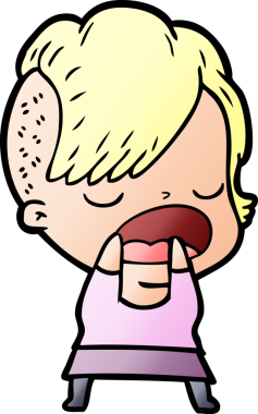 Bir insan tarafından çizilmiş havalı hippi kız çizgi filmi.