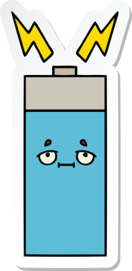 Bir insan tarafından çizilmiş şirin bir karikatür aküsünün çıkartması.