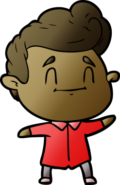 Bir insan tarafından çizilmiş mutlu çizgi film adamı.