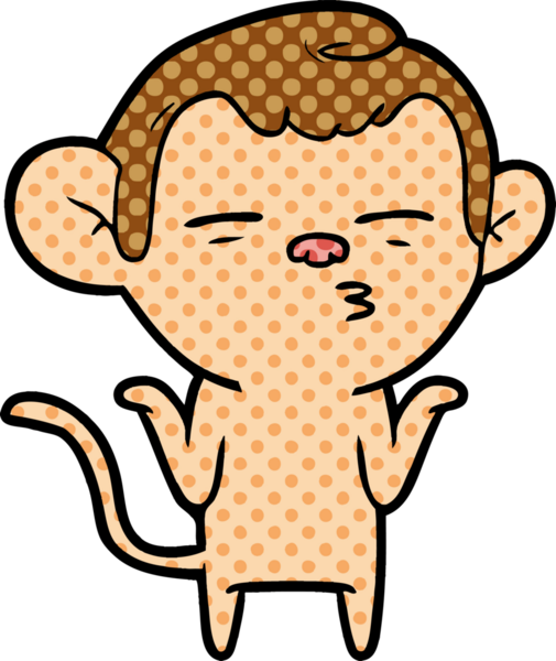 bir insan tarafından çizilmiş şüpheli maymun çizgi filmi