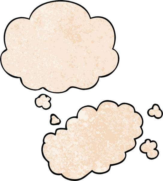 Bir insan tarafından çizilmiş grunge desenli düşünce baloncuğu olan çizgi film dumanı.