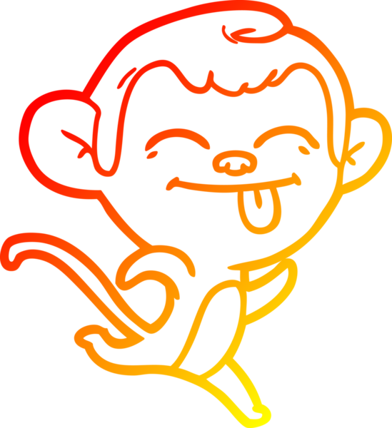 Bir insan tarafından çizilmiş komik çizgi maymun çizimi.