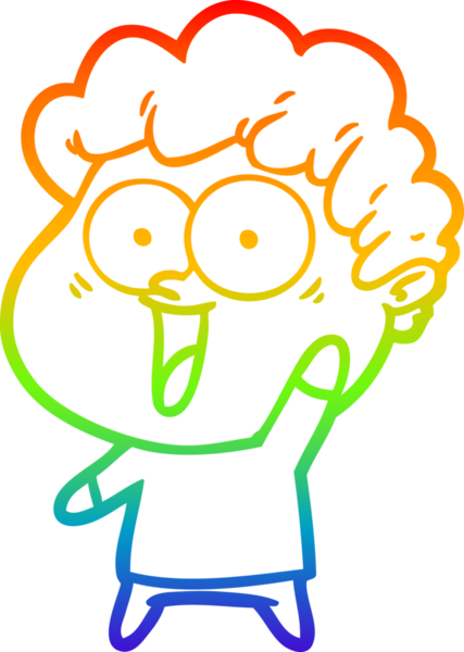 Bir insan tarafından çizilmiş mutlu bir adamın çizgi çizimi.