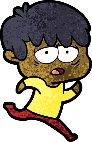 Bir insan tarafından çizilmiş bitkin çocuk çizgi filmi.