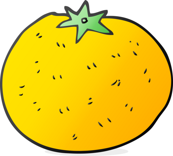 Bir insan tarafından çizilmiş portakal rengi karikatür.