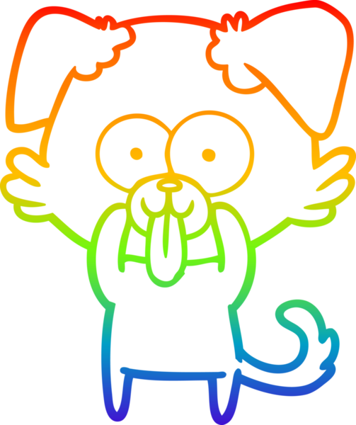 Bir insan tarafından çizilmiş dilli çizgi film köpeğinin çizimi.