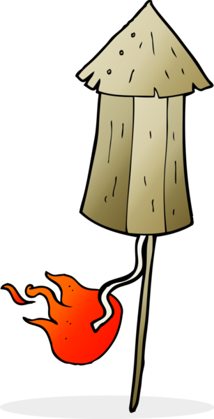 Bir insan tarafından çizilmiş eski bir havai fişek roketi.