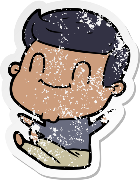 Bir insan tarafından çizilmiş, karikatür dostu bir adamın sıkıntılı çıkartması.