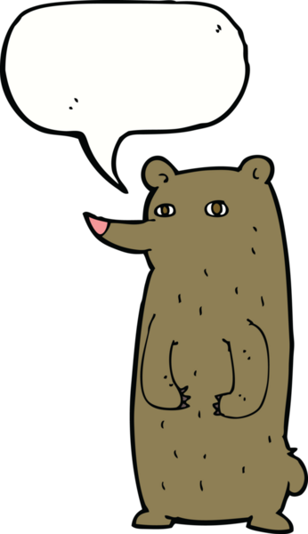 Bir insan tarafından çizilmiş komik bir çizgi film ayısı.