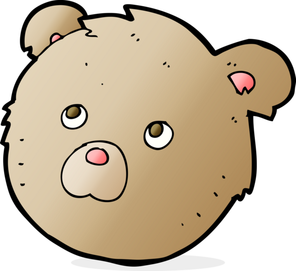 Bir insan tarafından çizilmiş oyuncak ayı yüzü.