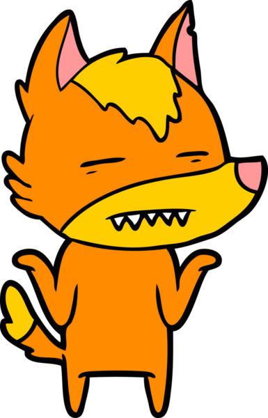 Bir insan tarafından çizilmiş tilki çizgi film karakteri