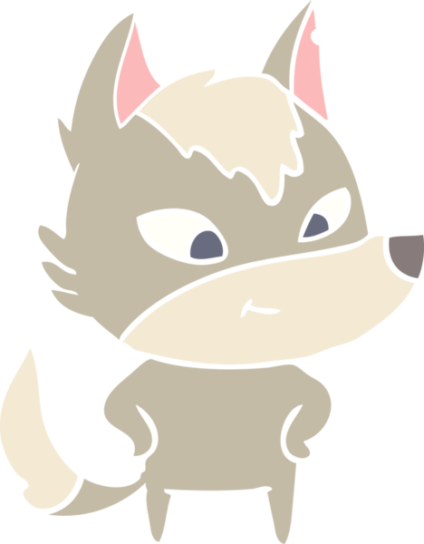 Bir insan tarafından çizilmiş düz renkli çizgi film kurdu.