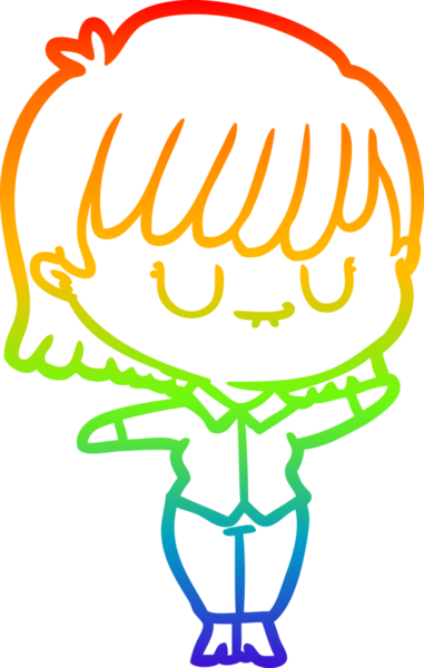 gökkuşağı gradyan çizimi bir insan tarafından çizilmiş bir karikatür kadın